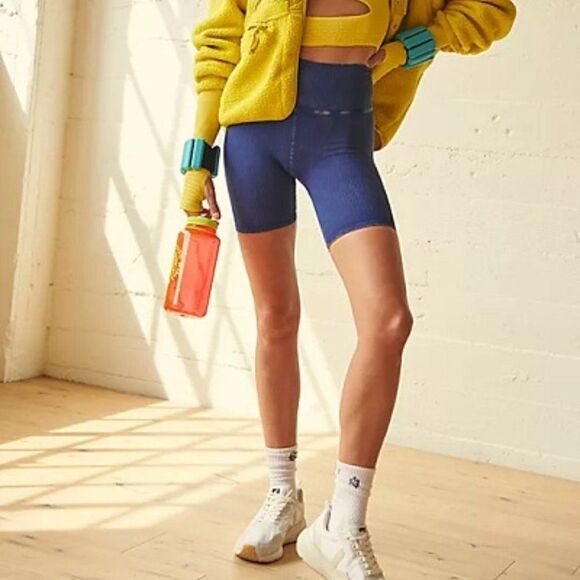 NWOT Free People Happiness Runs Bike Shorts- Galactic - Picture 1 of 3